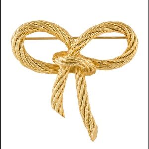 Christian Dior Gold Tone Bow Brooch